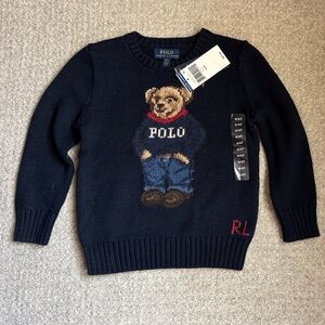 Polo by Ralph Lauren Navy Sweater with Bear Design